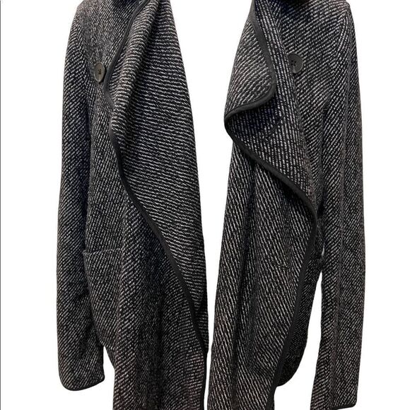 Lucky Brand Black & White Tweed Jacket size Large - Picture 3 of 8